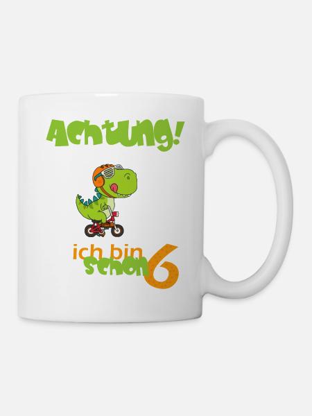 Dino Geburtstag 6 - Tasse - Weiß