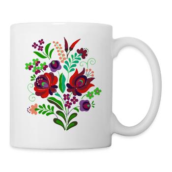 ungarische blumen, blumen, paprika. chilli,ungarn - Tasse - Weiß - Rechts