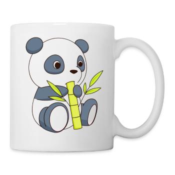 ours panda avec tige de bambou - Mug blanc - blanc - Droite