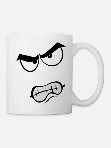 Wütende Toon Gesicht - Tasse - Weiß