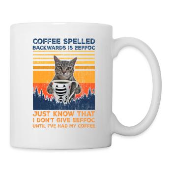 Coffee Backwards is Eeffoc | Café Fuck Chat - Mug blanc - blanc - Droite