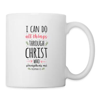 Christlicher Bibelvers Religion Blume - Tasse - Weiß - Rechts