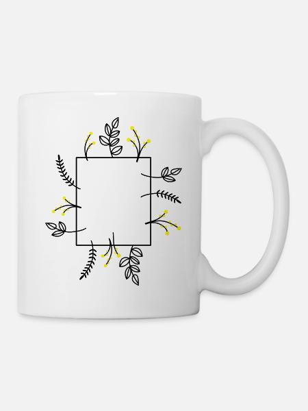 Vintage flower frame - Mug - white