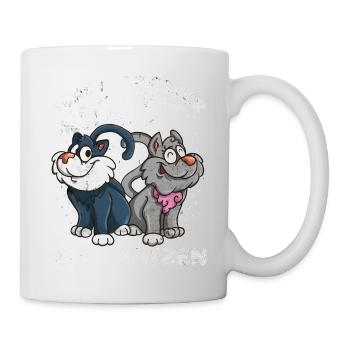 Was ist besser als eine Katze zwei Katzen Kätzchen - Tasse - Weiß - Rechts