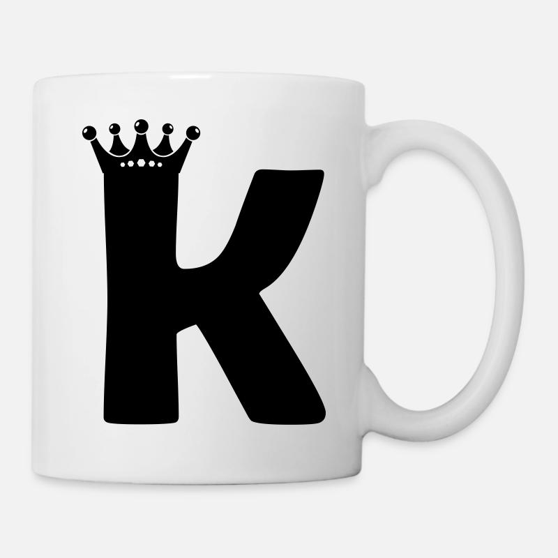buchstabe K krone - Tasse - Weiß