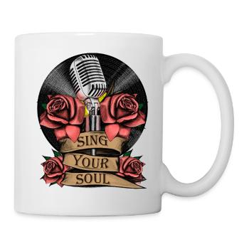 Microphone, Rose, Musique, Singing, Vinyle, Soul - Mug blanc - blanc - Droite