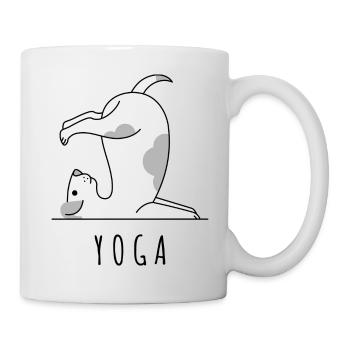 YOGA funny dog - Mug - white - Right