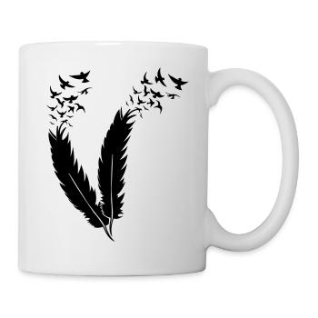 feather fly birds - Tasse - Weiß - Rechts
