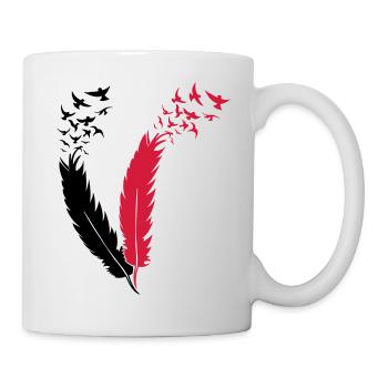 feather fly birds - Mug - white - Right