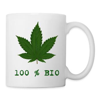 254 - Cannabis, 100 % Bio - Mug blanc - blanc - Droite