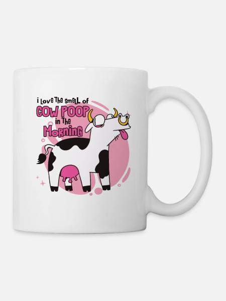 Drôle vache et le design de boeuf pour les agriculteurs agriculteurs - Mug blanc - blanc