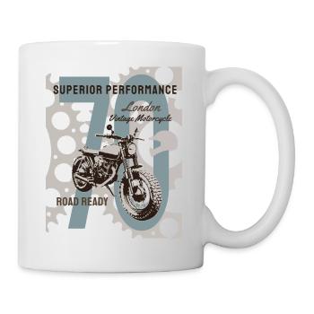 London Vintage Motorrad - Tasse - Weiß - Rechts
