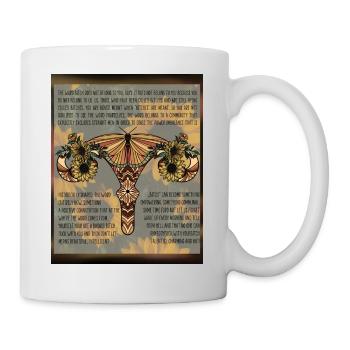 Feminismus Uterus, Schmetterling für Frauenbild - Tasse - Weiß - Rechts