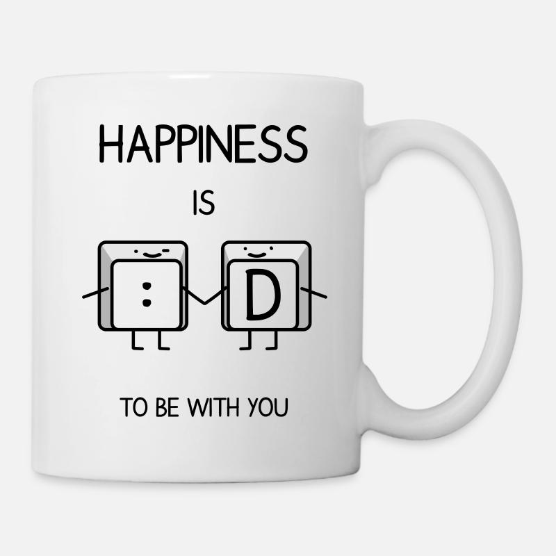 Happines Is To Be With You - Mug blanc - blanc