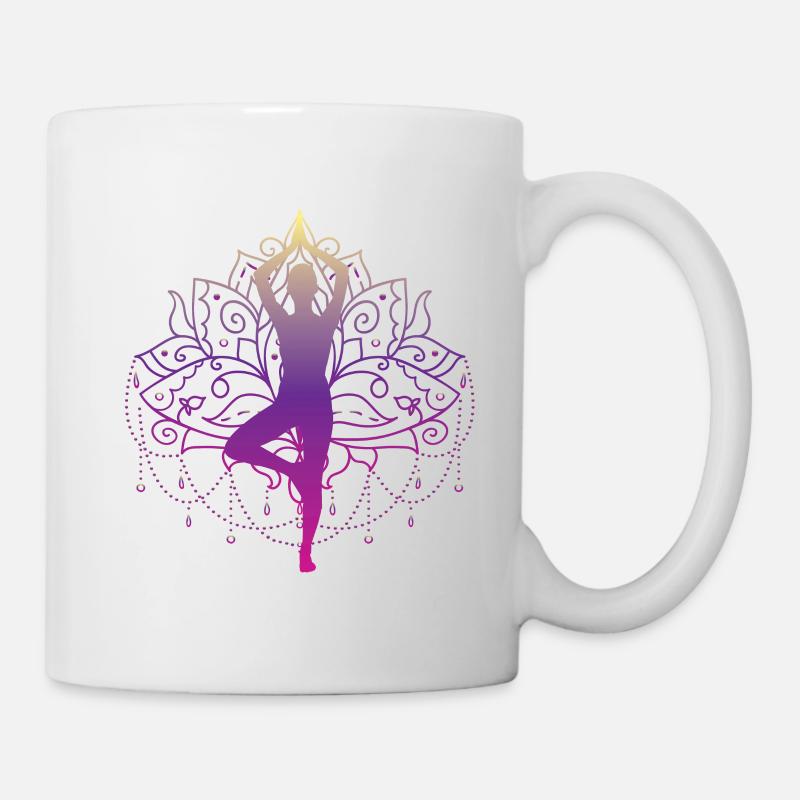 Baum Yoga Pose - Tasse - Weiß