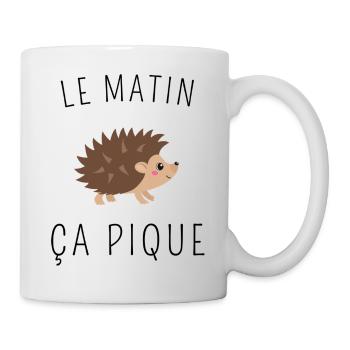 Le matin ça pique ! - Mug blanc - blanc - Droite