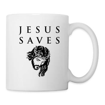 Jesus rettet T-Shirt Christian Cool Christ Kirche - Tasse - Weiß - Rechts