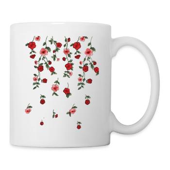 roses,vines,flowers, illustration,red, floral - Mug - white - Right