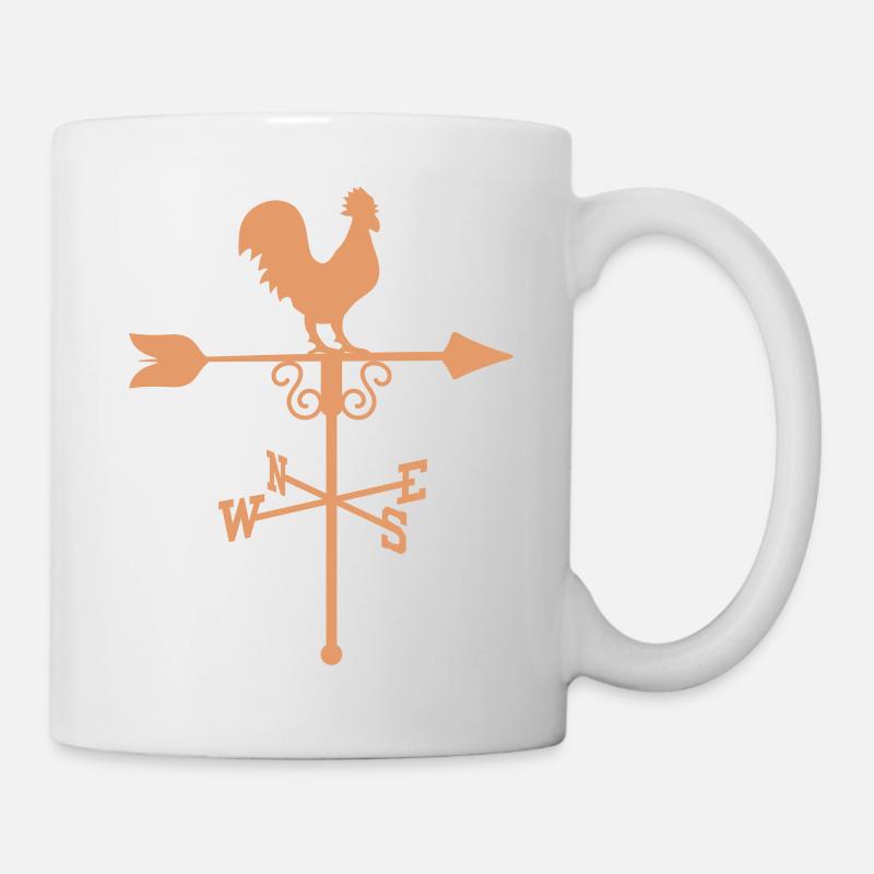 Weathervane with Rooster on top - Mug - white