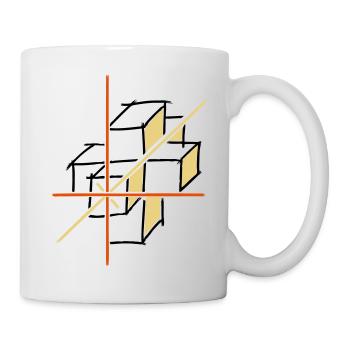 coordinate system. x-y-z axes. cube. - Mug - white - Right