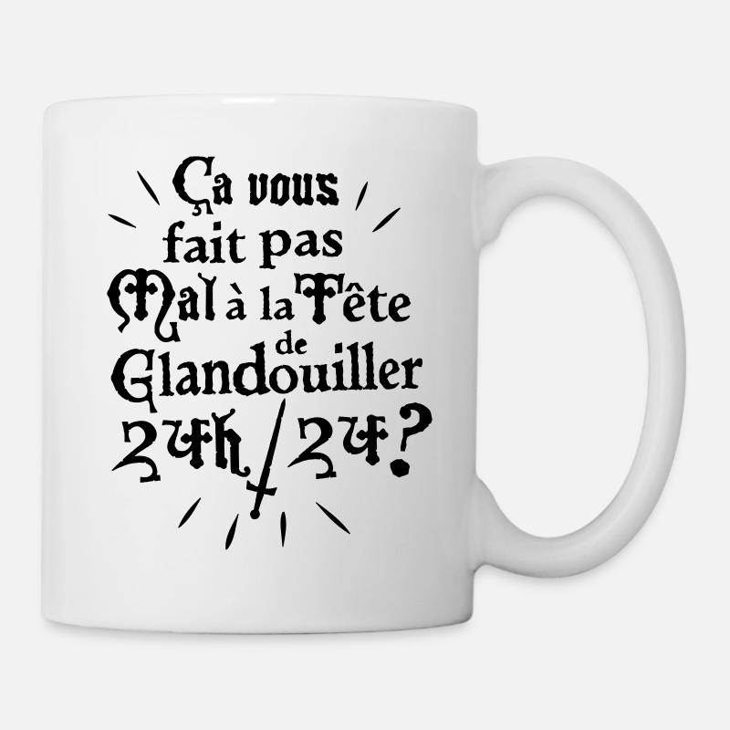 ça vous fait pas mal à la tête de glandouiller... - Mug blanc - blanc
