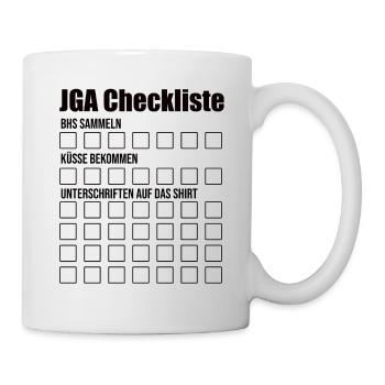 JGA Bräutigam Junggesellenabschied Checkliste body - Tasse - Weiß - Rechts