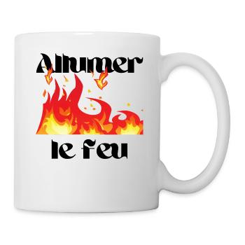 Zünden Sie das Feuer Geschenklied Mann Frau Party an - Tasse - Weiß - Rechts