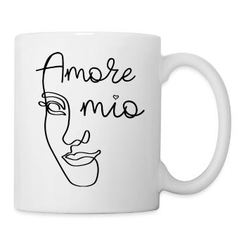 AMORE MIO LINE ART face gift idea - Mug - white - Right