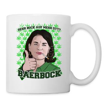 Baerbock Weed Cannabis Joint - Tasse - Weiß - Rechts