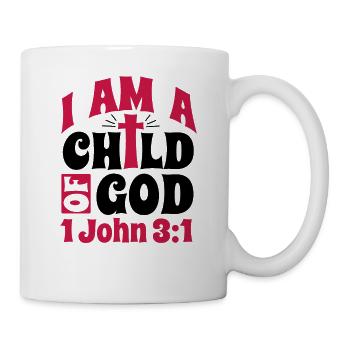 Christlicher Bibelvers Religion Kreuz - Tasse - Weiß - Rechts