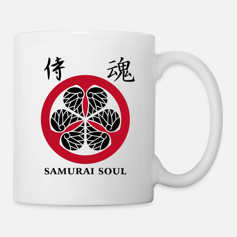 Samurai Kanji Oriental Symbols Black Theme - Mug - white