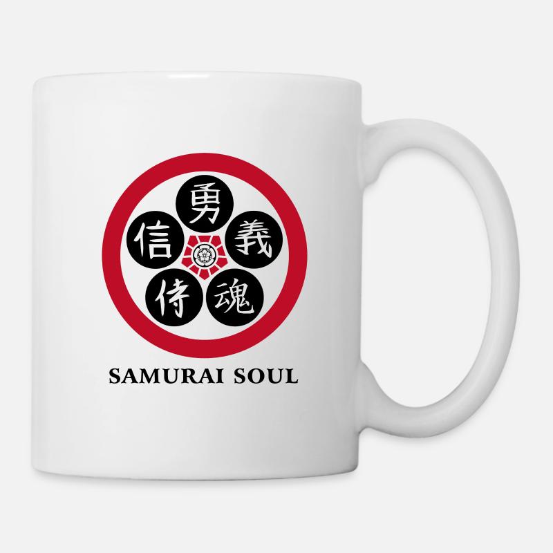 Kanji samouraï symboles japonais thème blanc - Mug blanc - blanc