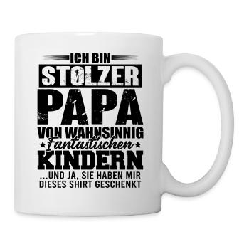Papa Kinder Spruch Vatertag Geschenk - Tasse - Weiß - Rechts