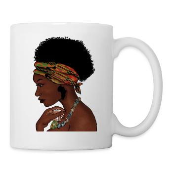 Kente African Woman, Ghana, Africa - Mug - white - Right