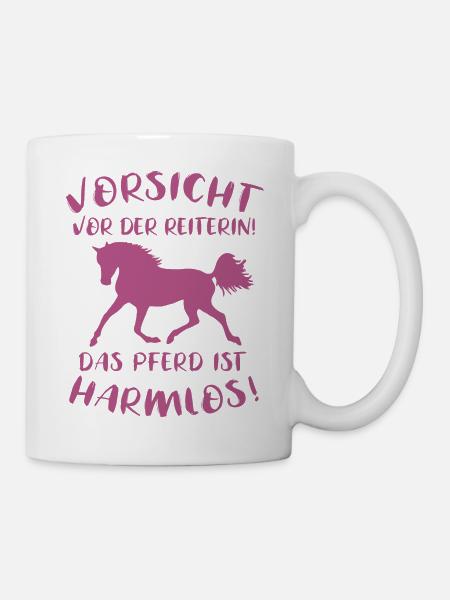 Lustiger Reiterspruch Pferdefan Geschenk - Tasse - Weiß