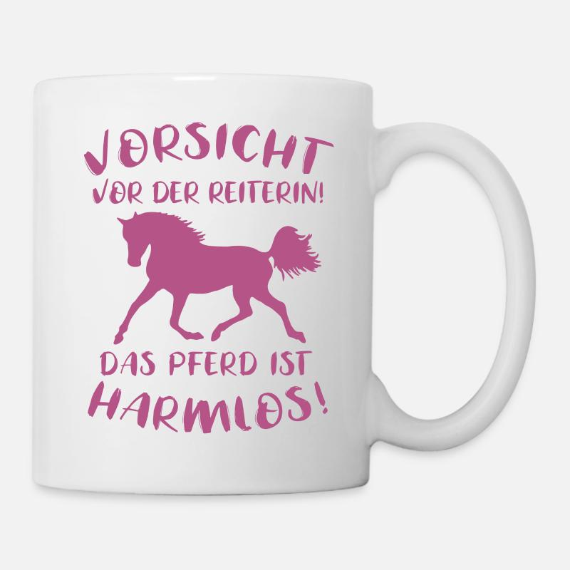 Lustiger Reiterspruch Pferdefan Geschenk - Tasse - Weiß