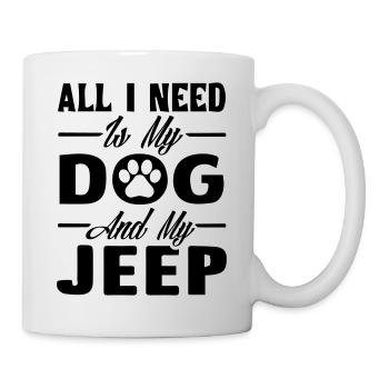 Tout ce dont j’ai besoin, c’est de mon chien et de mes jeeps - Mug blanc - blanc - Droite