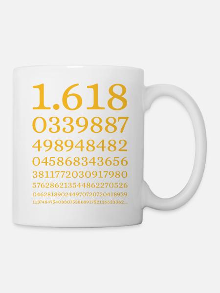 Golden Ratio Number (Golden Section, Phi) - Mug - white