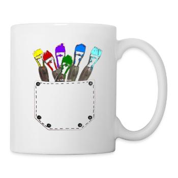 Scherenschnitt Pocket Brush Station bunte Pinsel - Tasse - Weiß - Rechts