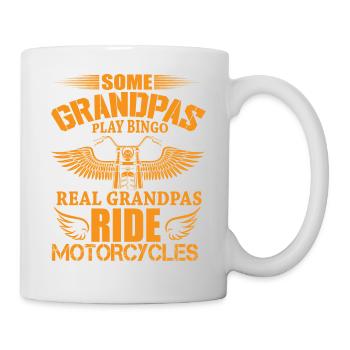 Some grandpas play bingo real grandpas ride bikes - Mug - white - Right