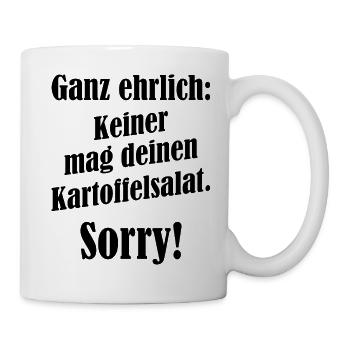 Beleidigung Grillen schwarzer Humor Gag Eltern - Tasse - Weiß - Rechts