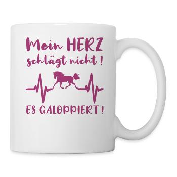 Pferde Reiterin Lustiger Pferdespruch Geschenk - Tasse - Weiß - Rechts