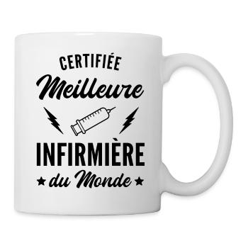 certifiée meilleure infirmière du monde - Mug blanc - blanc - Droite