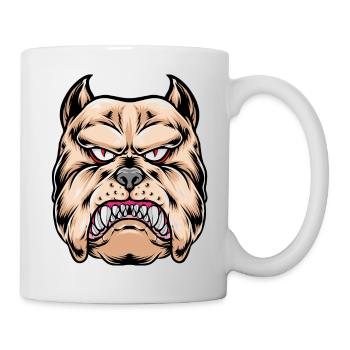 Sérieux-Dangereux Chien T-SHIRT Premium, Dangerous - Mug blanc - blanc - Droite