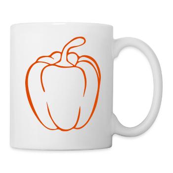 Rote Paprika T-Shirt - Tasse - Weiß - Rechts