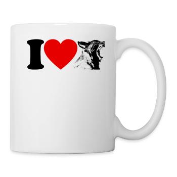 I heart lynx ladies wildcat lynx motif lynx - Mug - white - Right