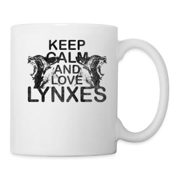 Keep Calm Love Lynx Lynx Motif Lynx Gift - Mug - white - Right
