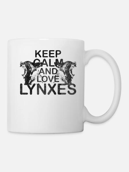 Keep Calm Love lynx lynx motif lynx cadeau - Mug blanc - blanc