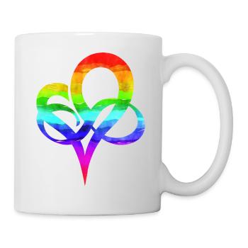 Polyamorie Coeur Symbole Dégradé LGBTQ - Mug blanc - blanc - Droite