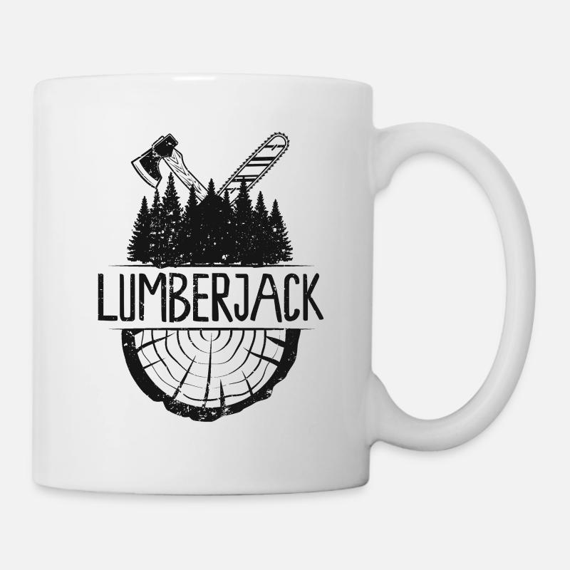 Tronçonneuse Bûcheron Bûcheron Bois Forêt Hache - Mug blanc - blanc